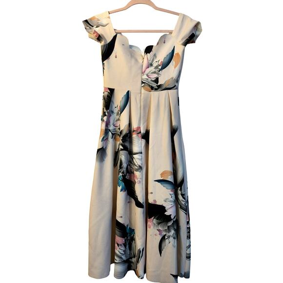 ASOS Off the Shoulder Scalloped Maxi Floral Print Dress Women's 2 - Picture 1 of 10